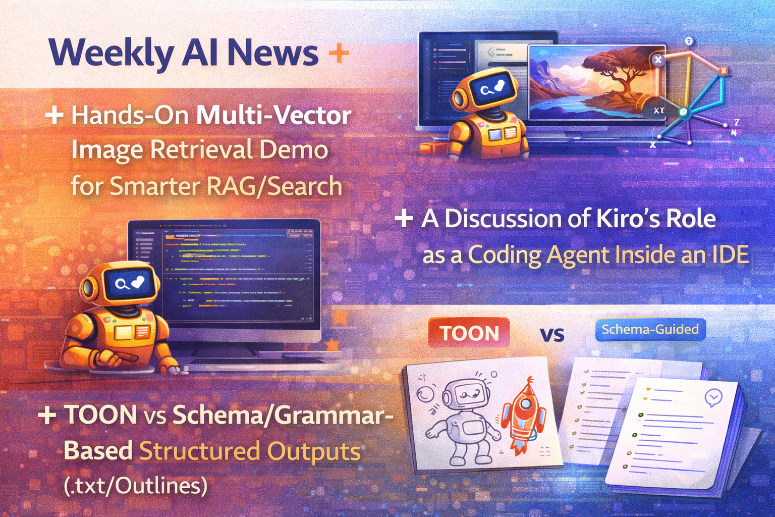 Thumbnail for Multi-Vector Image Search, Kiro’s Real Role & TOON vs .txt | Weekly Agentic AI Deep Dive